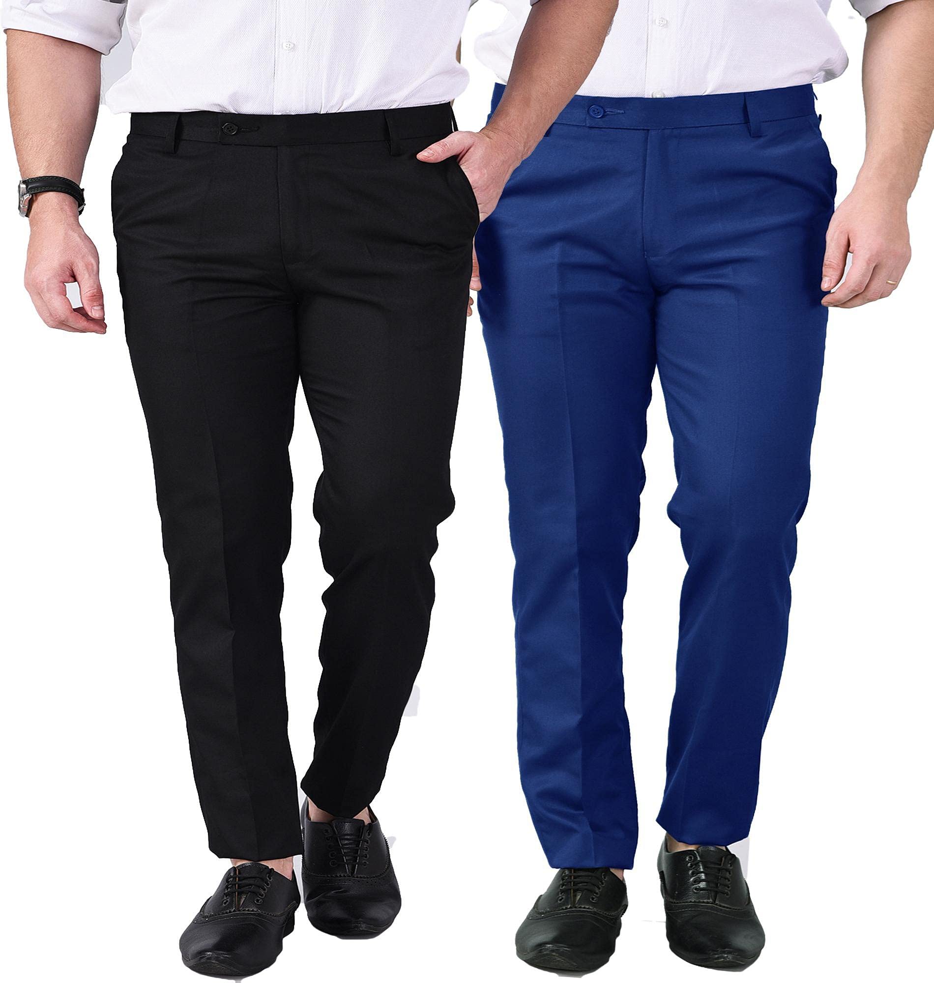ad & av Men's Formal Pant Comfort Classic Fit | Tailored Trousers Solid Formal Pant | Combo Formal Pant for Men-picture-15