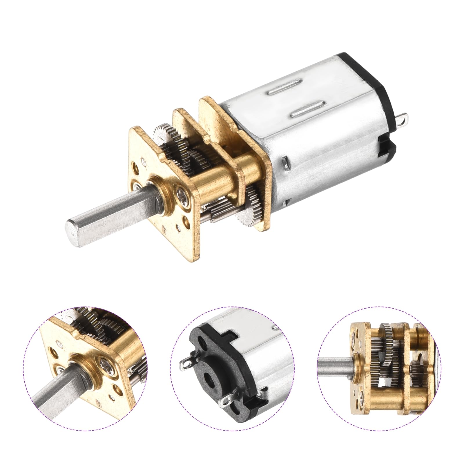 DMiotech 2Pcs 12V 300RPM Rated Torque 7 Output Shaft Length 10mm Micro DC Speed Reduction Motor Mini Metal Gearbox Motor for RC Car Robot Model DIY RC Toys Engine - Image 4