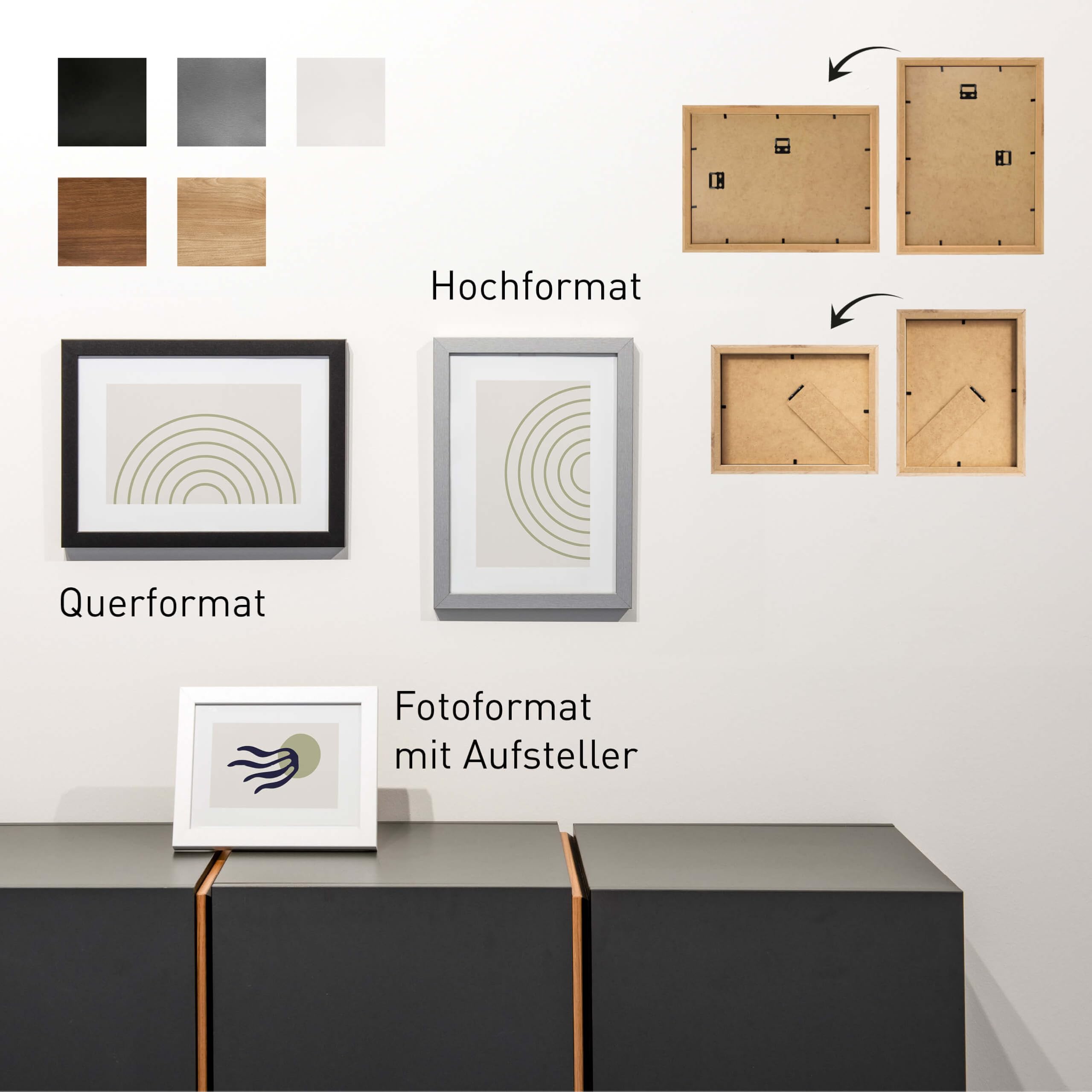 accent by nielsen Holz Bilderrahmen Velino, 30 x 40 cm 2er Set, Silber | Holz (MDF) Fotorahmen im Hoch- & Querformat zum Aufhängen Silber gebürstet Echtglas