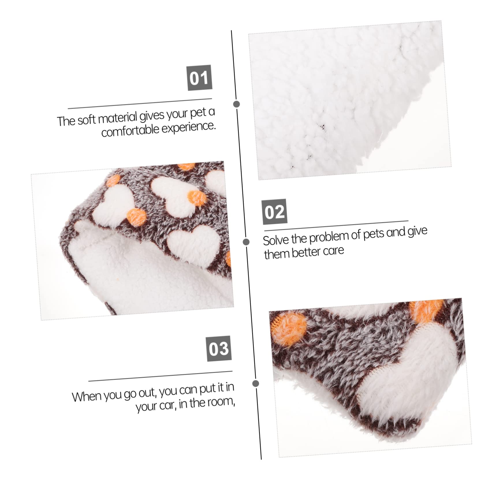 POPETPOP Warm Nest Pad Bed for Dogs Cats Large Pet Mat Soft Warm Resting Place for Winter