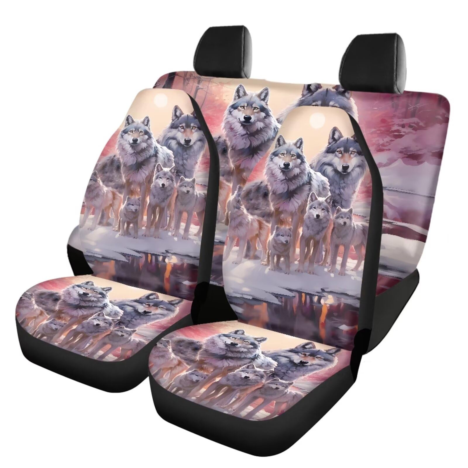 STUOARTE 4 Pack Car Seat Covers - Ocean Sea Turtle Print, Soft Elastic Universal Fit For Cars, SUV, Truck - Protects & Decorates Front & Rear Seats - View #8