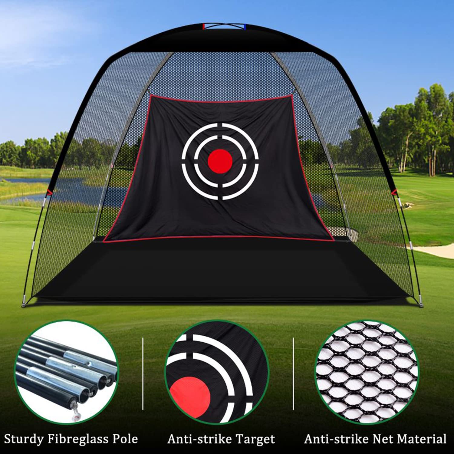 Golf-Übungsnetze für Hinterhof-Fahren im Innenbereich, robuste Übungsnetze für den Hinterhof, hochwertige, tragbare Golf-Schlagnetze mit Rahmen und Netz für Kinder, Männer, Frauen