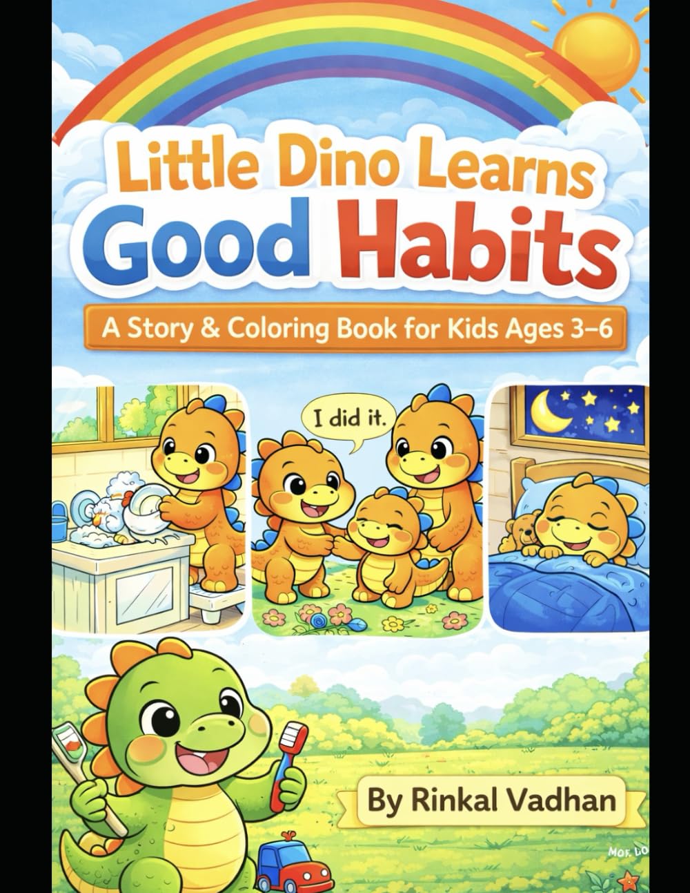 Habits for Happy Kids Good Manners & Life Skills Coloring Book for Ages 3–6 Sharing • Helping • Saying Please & Thank You (Baby Dino Learning & Coloring Series (Ages 3–6))