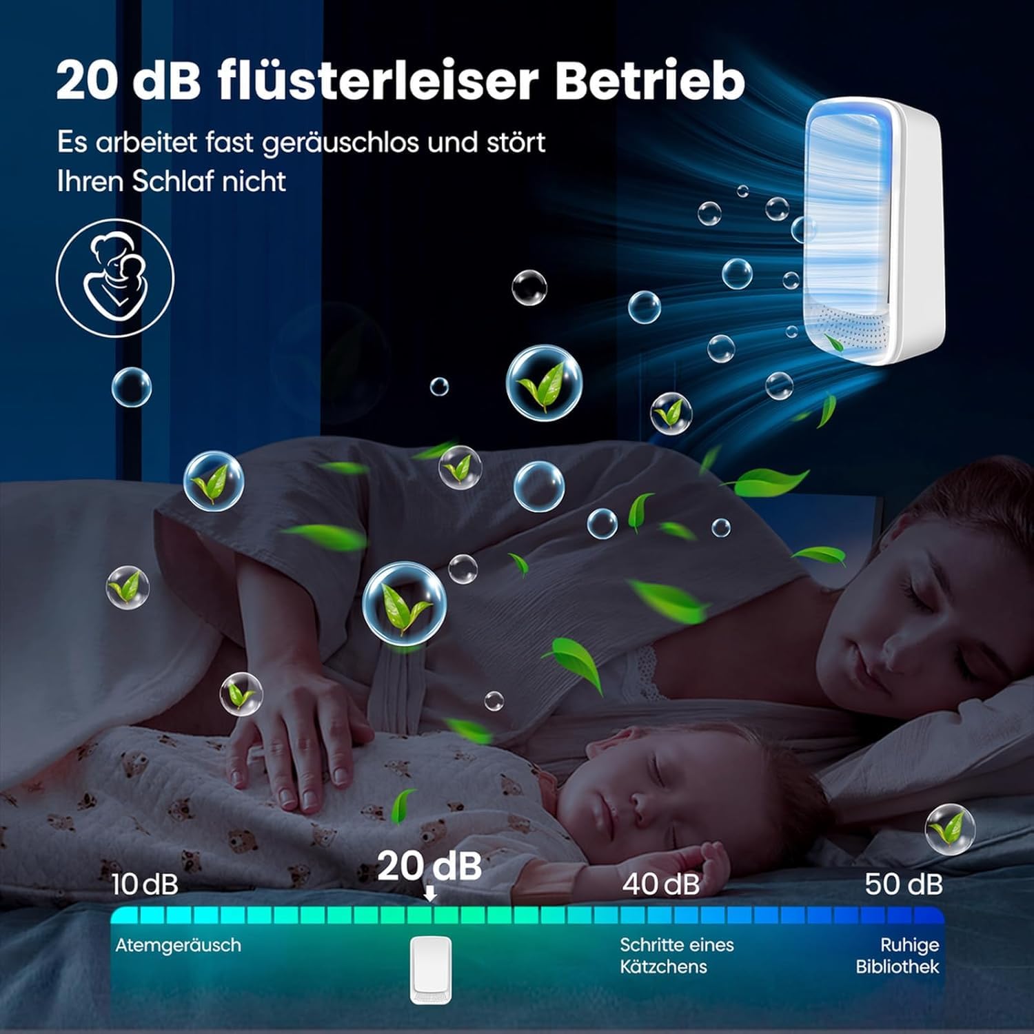 Felsfrei ODRX V2 Luftreiniger, tragbarer Mini-Luftfilter mit Negativ-Ionen, leise