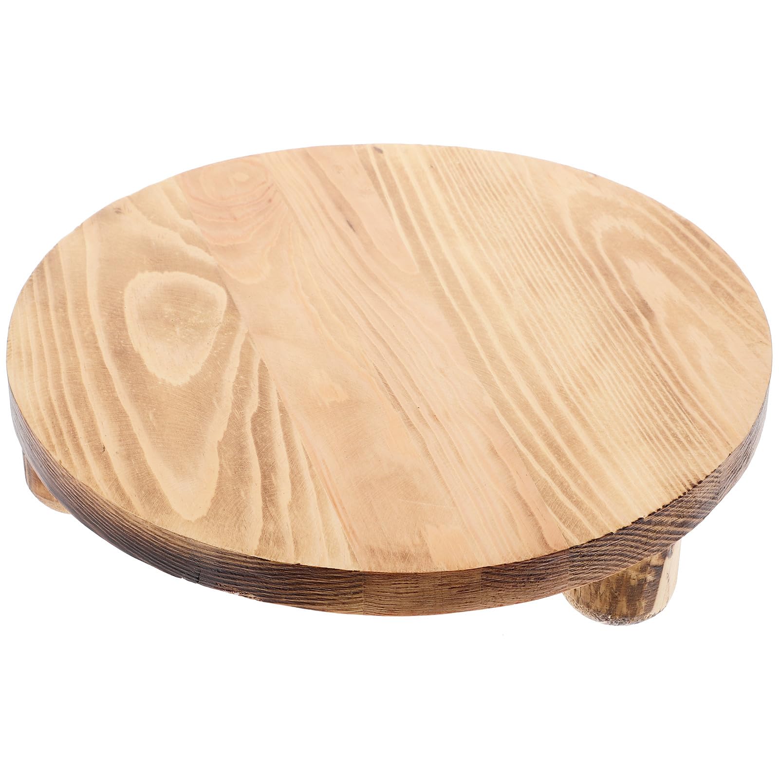 jojofuny Soporte Redondo y Diseño Sencillo de Madera para Macetas de Interior , Base Práctica y Multifuncional Instalación Fácil Beige para en Sala