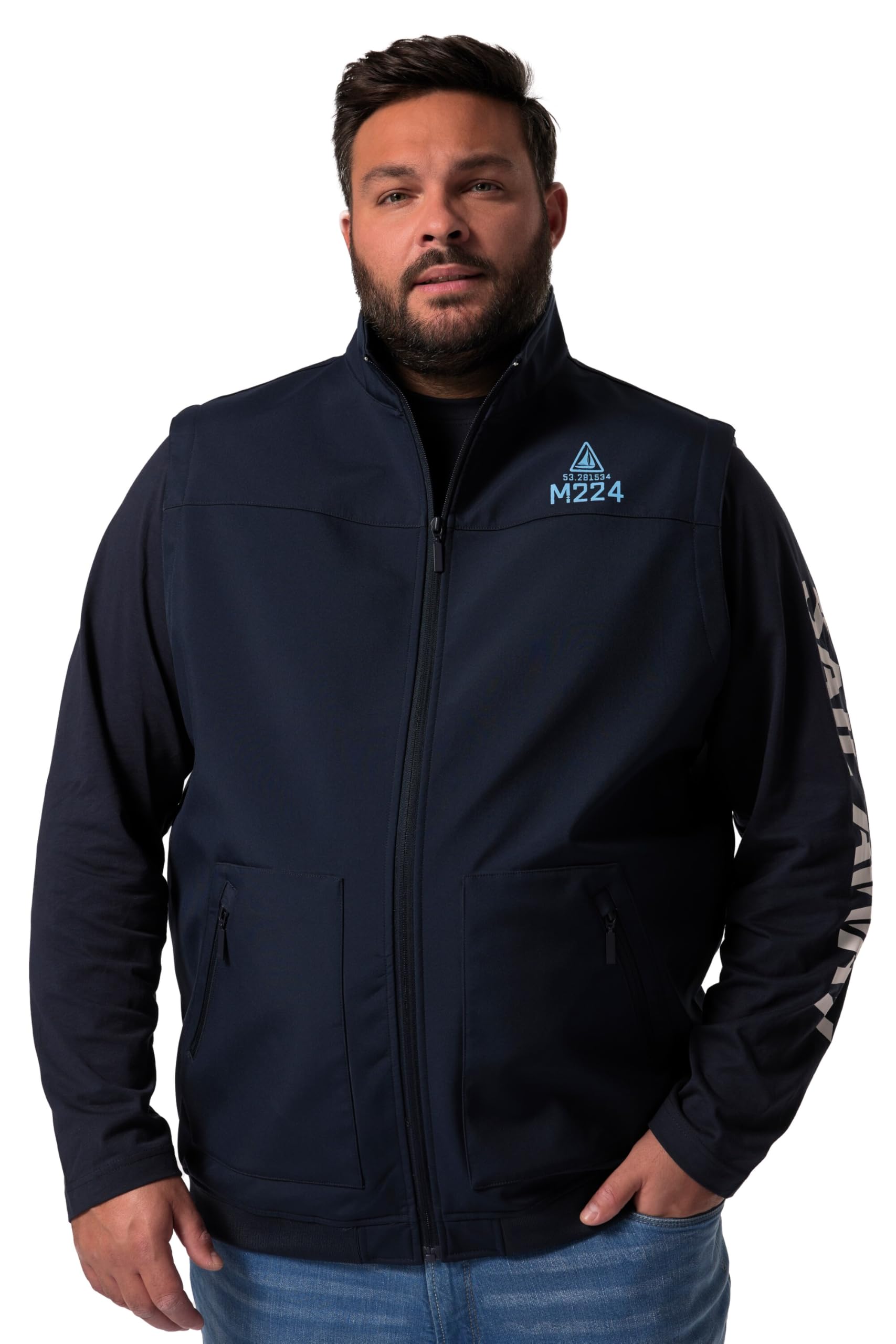 Men Plus Herren große Größen Übergrößen Menswear L-8XL Softshell-Weste, Stehkragen 835414