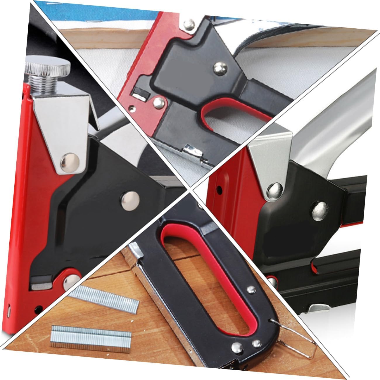 Heavy Duty 3-in-1 Handheld Staple and U-Shape Nail Device with 3 Boxes of Nails for Woodworking Upholstery and Painting Applications