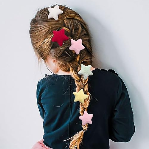 Miniatura 6 de HAIMEIKANG 10 pinzas para el pelo esponjosas de estrella, lindas pinzas antideslizantes para el cabello para niñas y mujeres, pinzas pequeñas para