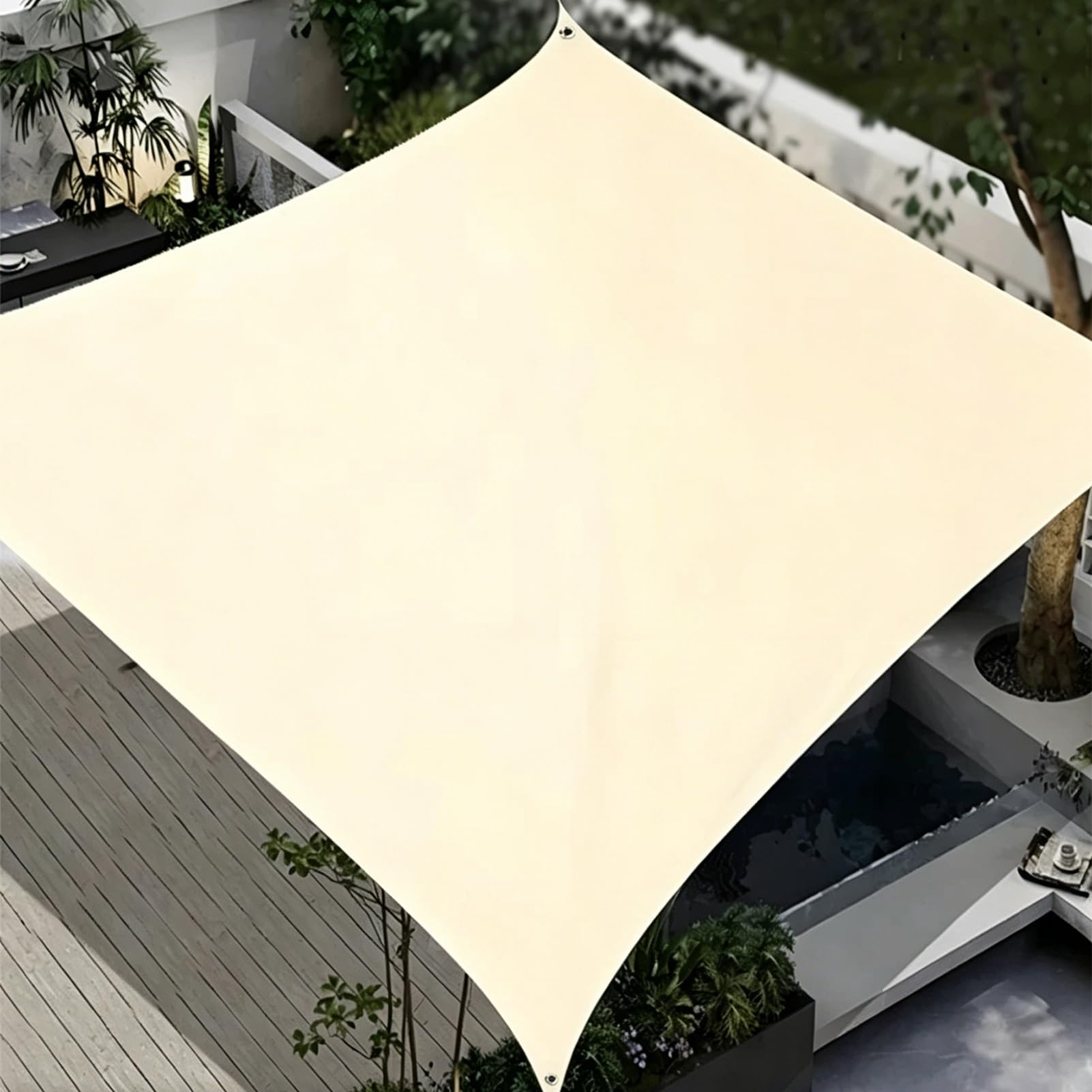 Waterproof Tarpaulin with Grommets 1.5x2.5m 3x4m 4x6m 6x8m Heavy Duty Beige PVC Tarp for Floor Furniture Truck Cover, Wood Pile Shelter, Multiple Sizes(1x2m(3.3ftx6.5ft))