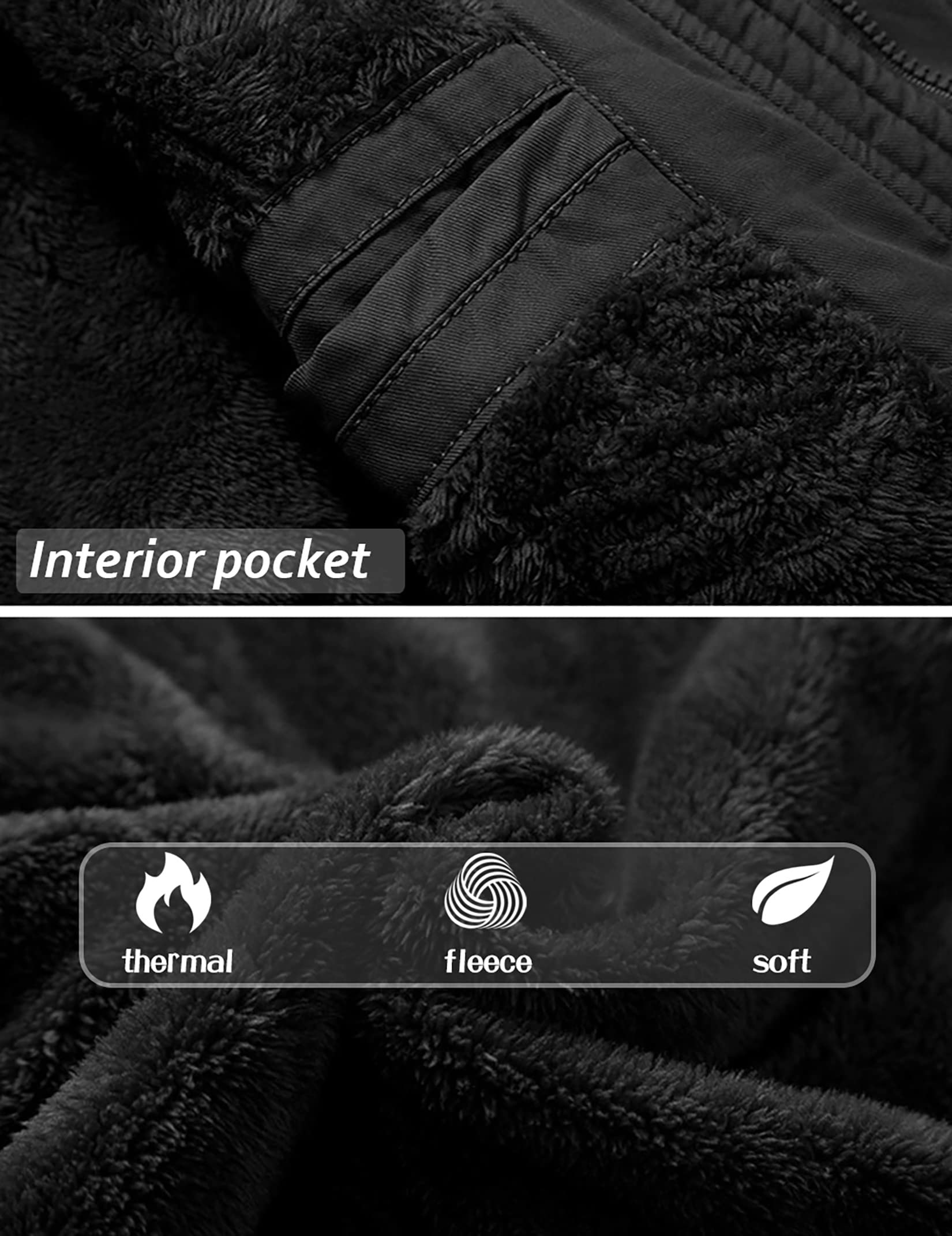 TACVASEN Uomo Giacca Militare Invernale Jacket Casual Interno in Pile Caldo collo in Piedi