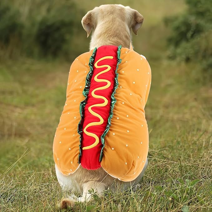 Disfraz de Hot Dog para Perro Balacoo Talla XL Naranja miniatura 7