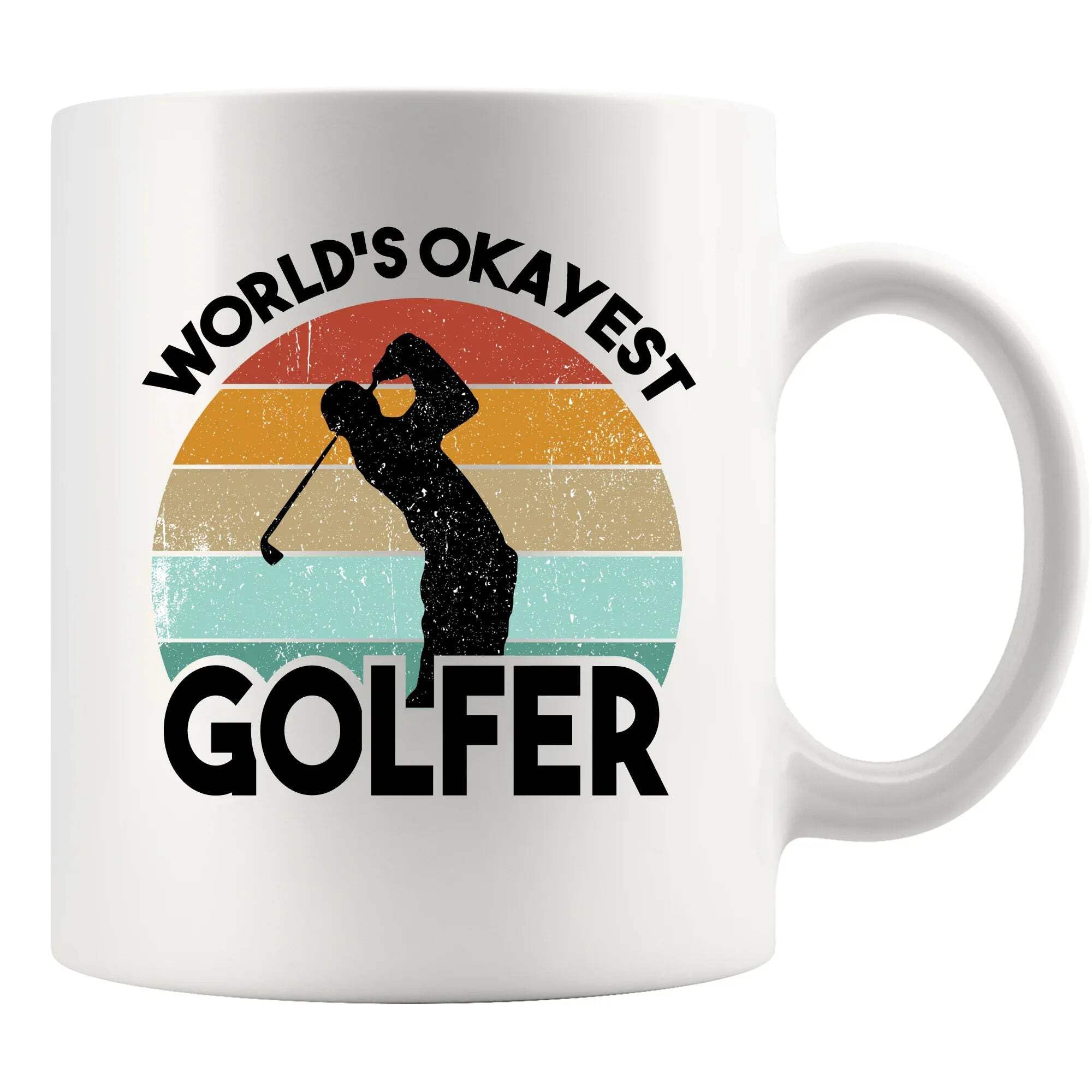 Panvola World's Okayest Golfer Golf Gifts Golf Player Dad Brother Husband Boyfriend From Wife Girlfriend Son Daughter Golf Lovers Ceramic Mug Novelty