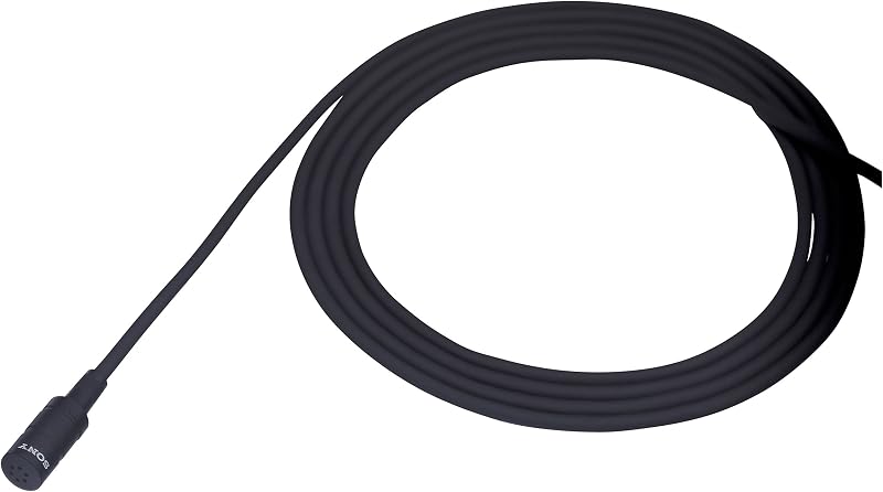 Sony ECM77B Electret Condenser Lavalier Microphone, Black | Omnidirectional condenser microphone with XLR3M connector for television, interviews and broadcast