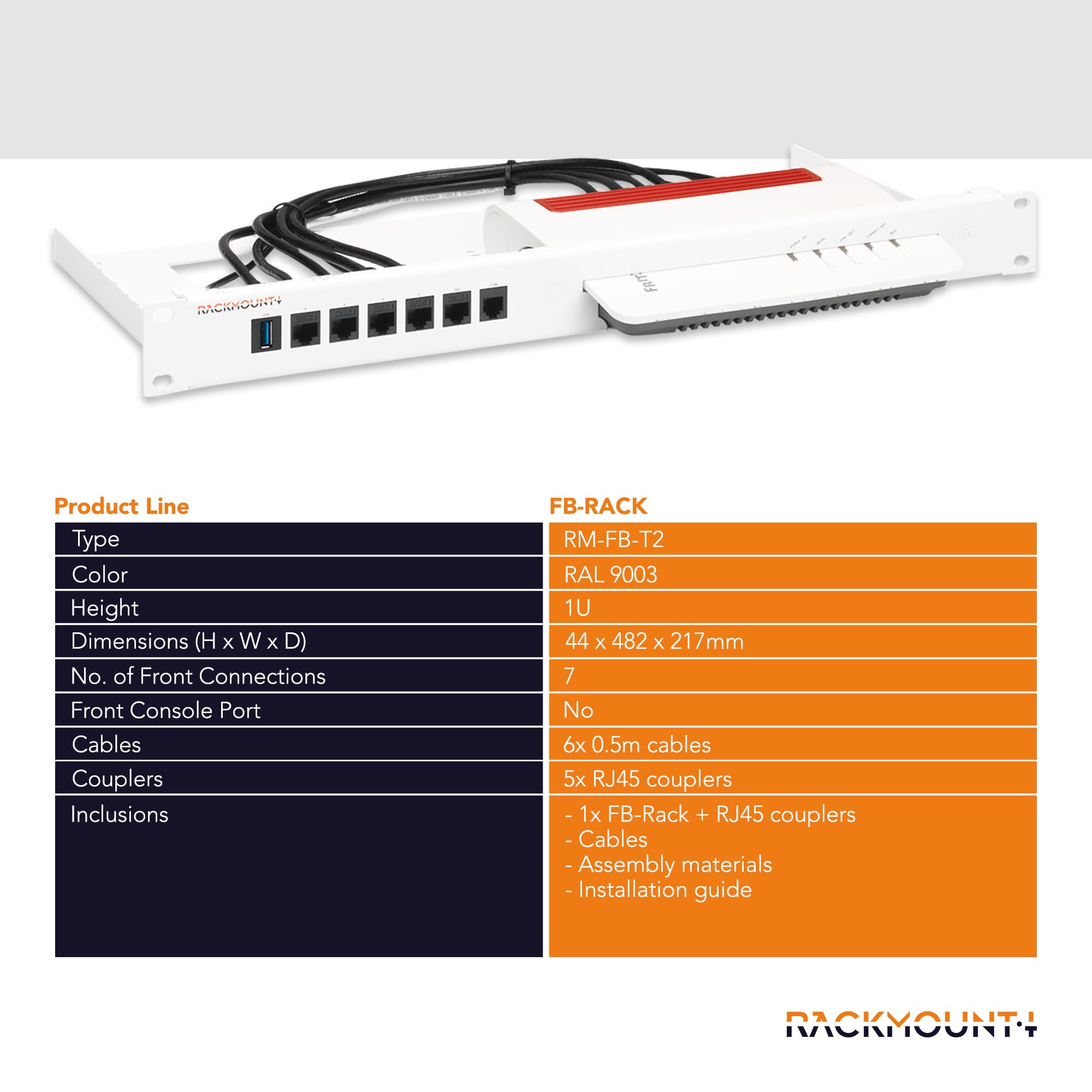 Rackmount.IT RM FB T2 Rack Zubehör Montageschelle für AVM Fritz!Box 5530, 6850 LTE, 7530, Stahl, Schwarz