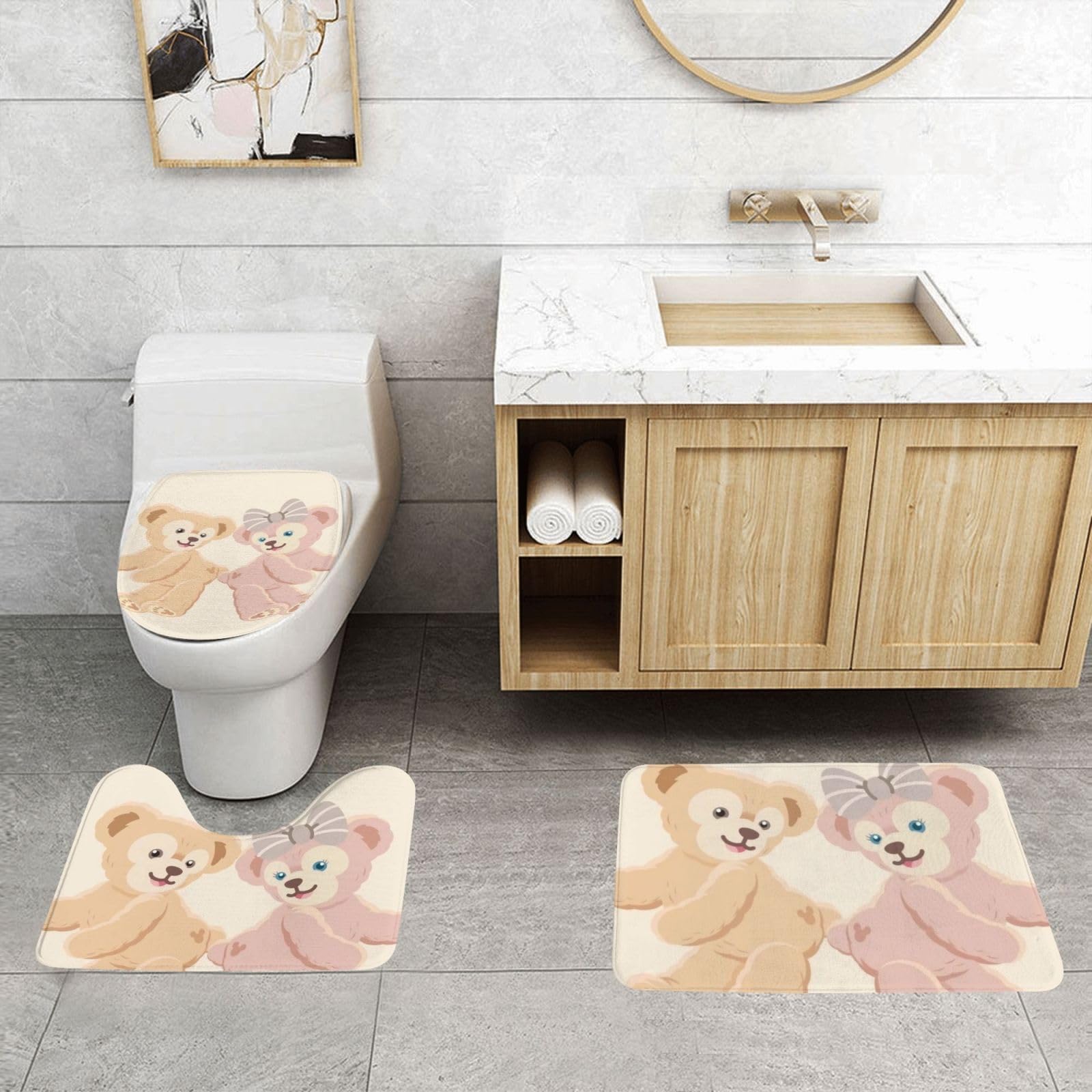 Amazon｜ダッフィー シェリーメイ 3点セット トイレマット フタカバー 