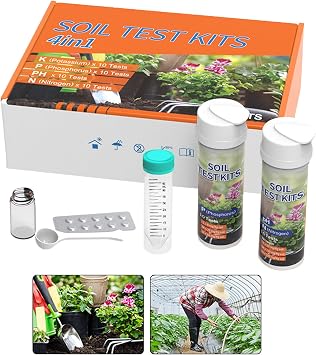 Soil Tester Kit - 4 in 1 Nitrogen, Phosphor Potassium Product Test Paper for Horticultural Nutrition Soil Tester, Home Use, Greenhouse Gardening Supplies