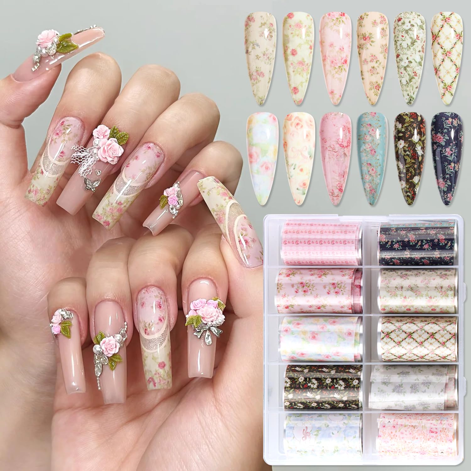 Lace Nail Foil Stickers - Black & White Designs -15 Lace Nail Foil Stickers - Black & White Designs -15