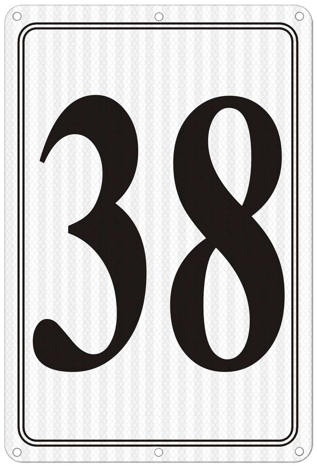 i-CowFun Premium Reflective Metal Number Signs 38 - Aluminum 12" X 8" Parking Spot Numbered Signs Outdoor, Large, Floor, Dock, Court, Aisle, Field, No Fade, Weather-Resistant — image 1