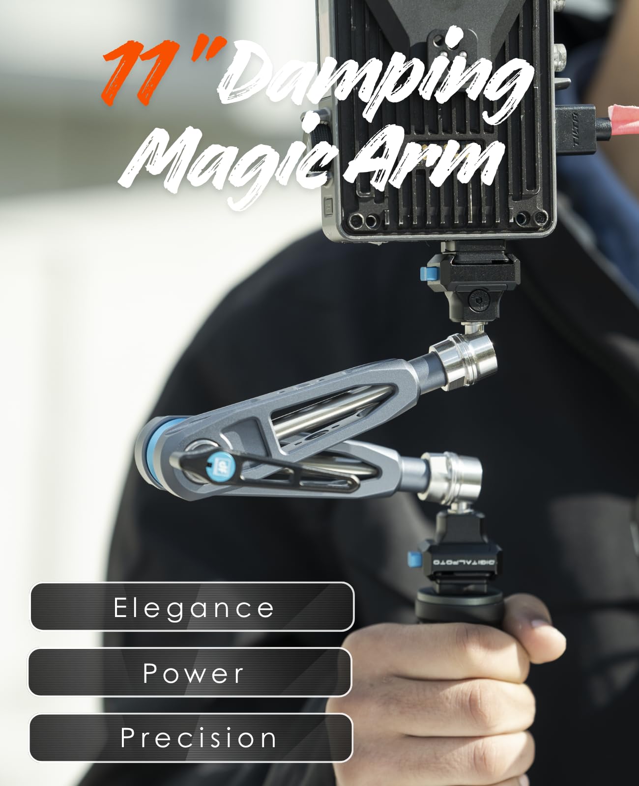 Bras Magique 27,9 cm avec Libération Rapide F22, Vis Filetée 6,35 mm, Têtes Sphériques 360° pour Écran Flash Lumière Cage