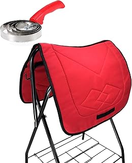 Hmpet Almohadilla para Silla de Montar Arnés para Silla de Montar para Caballo Silla de Montar para Silla de Montar Fina Suministros para Montar a Caballo Grande, 98 * 65 cm,Rojo