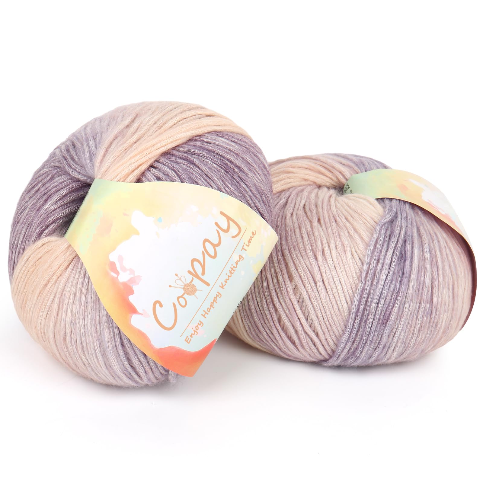 Coopay Yarn for Crocheting &amp; Knitting, Gradient Cake Yarns (Camel Bell)