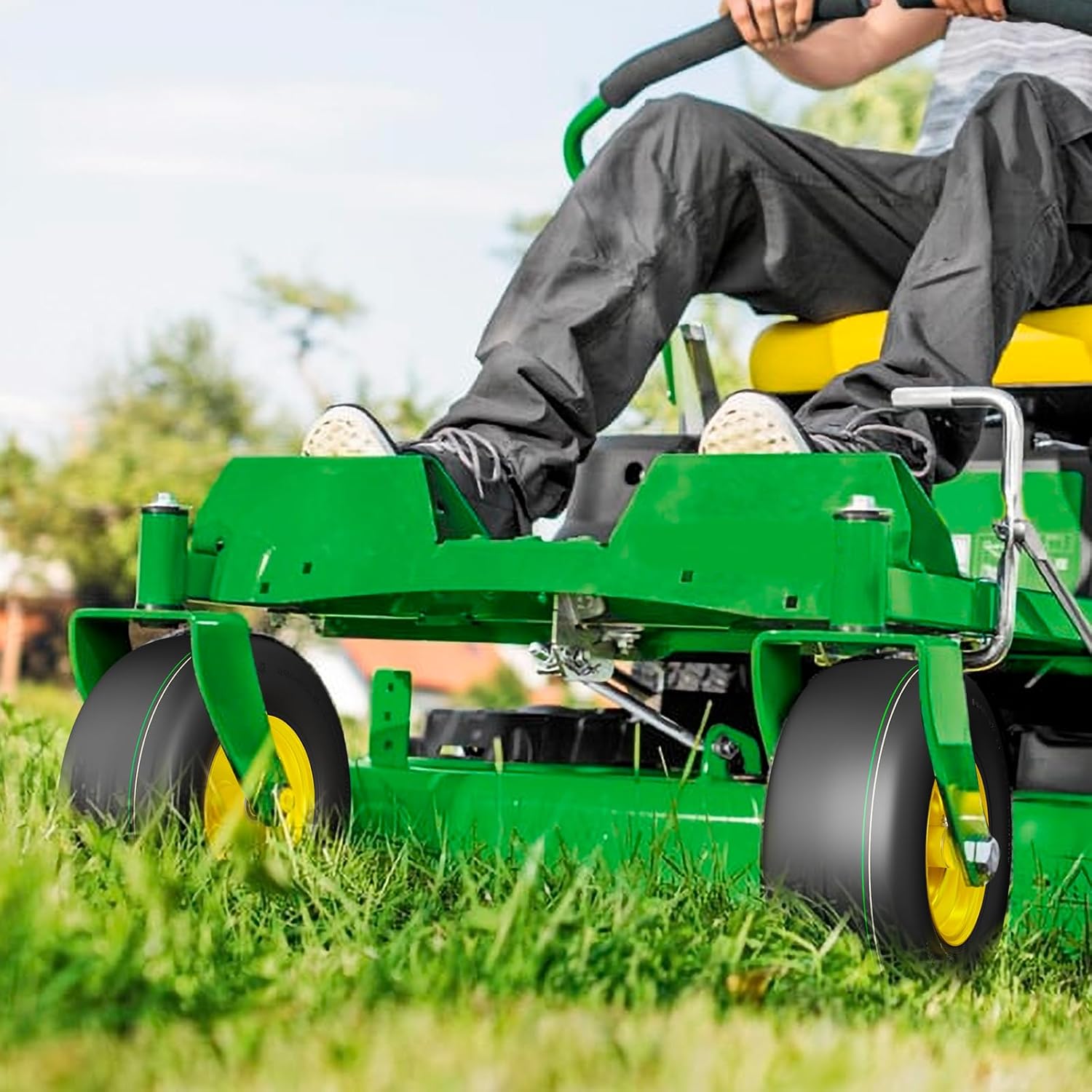 RONPOW 13x5.00-6 Tubeless Lawn Mower Tire, 13x5x6 Zero Turn Turf Tires, 4 Ply Rubber Smooth 13-5.00-6 Garden Tractor Tire for Residential and Commercial, 2Pack Tubeless, Load 450LBs