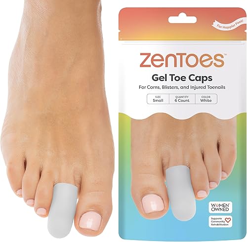 ZenToes Paquete de 6 protectores de gel para los dedos de los pies, amortigua y protege para proporcionar alivio de uñas perdidas o encarnadas,