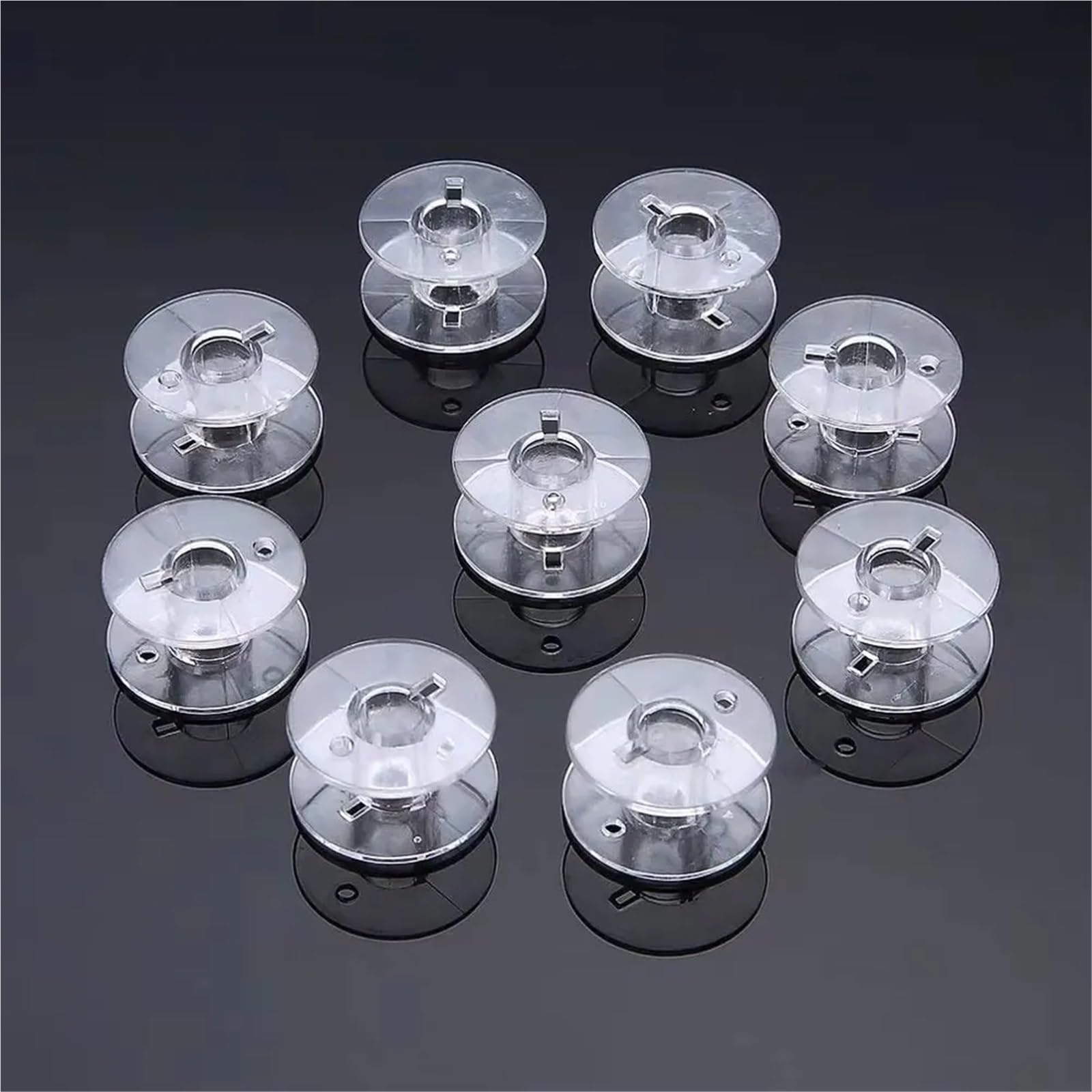 bobinas de maquina de coser 100/200/300/400 Uds. Bobinas de máquina coser plástico transparente DIY(100pcs)