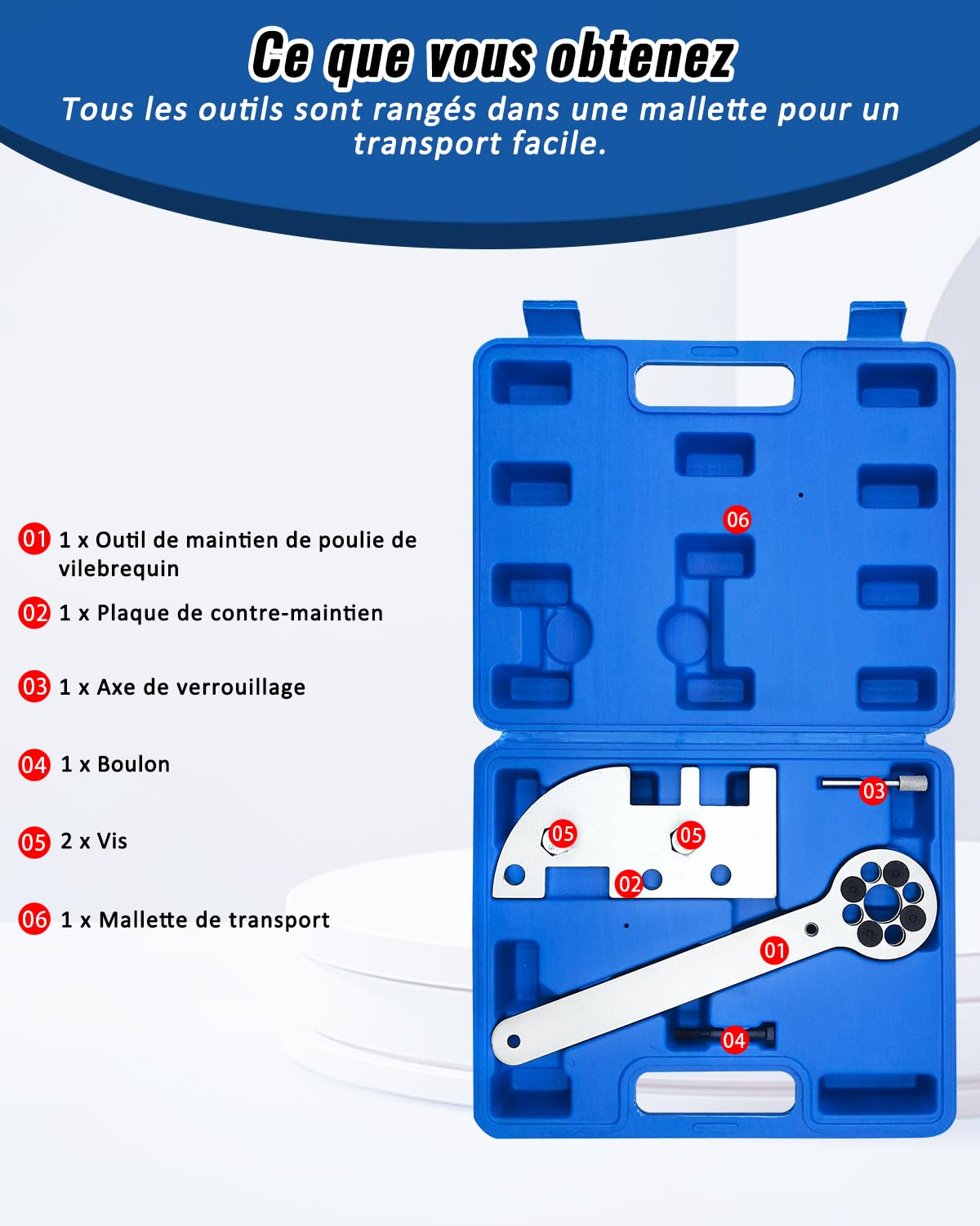 Outil de Calage Distribution Moteur Compatible avec Volvo S60 S80 S90 V40 V60 V70 V90 XC40 XC60 XC70 XC90 2.0D D4204T, Kit de Maintien de poulie de Vilebrequin remplaçant Le 9997495
