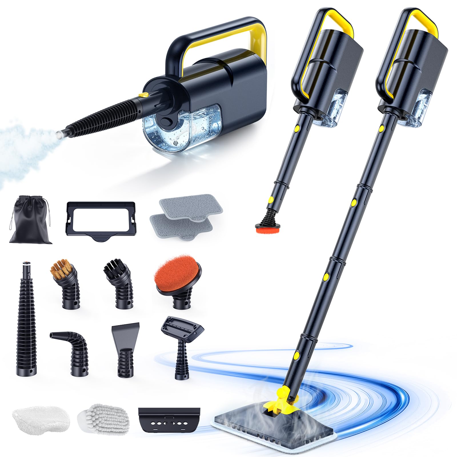 10-in-1 Steam Mop with Detachable Handheld Steam Cleaner