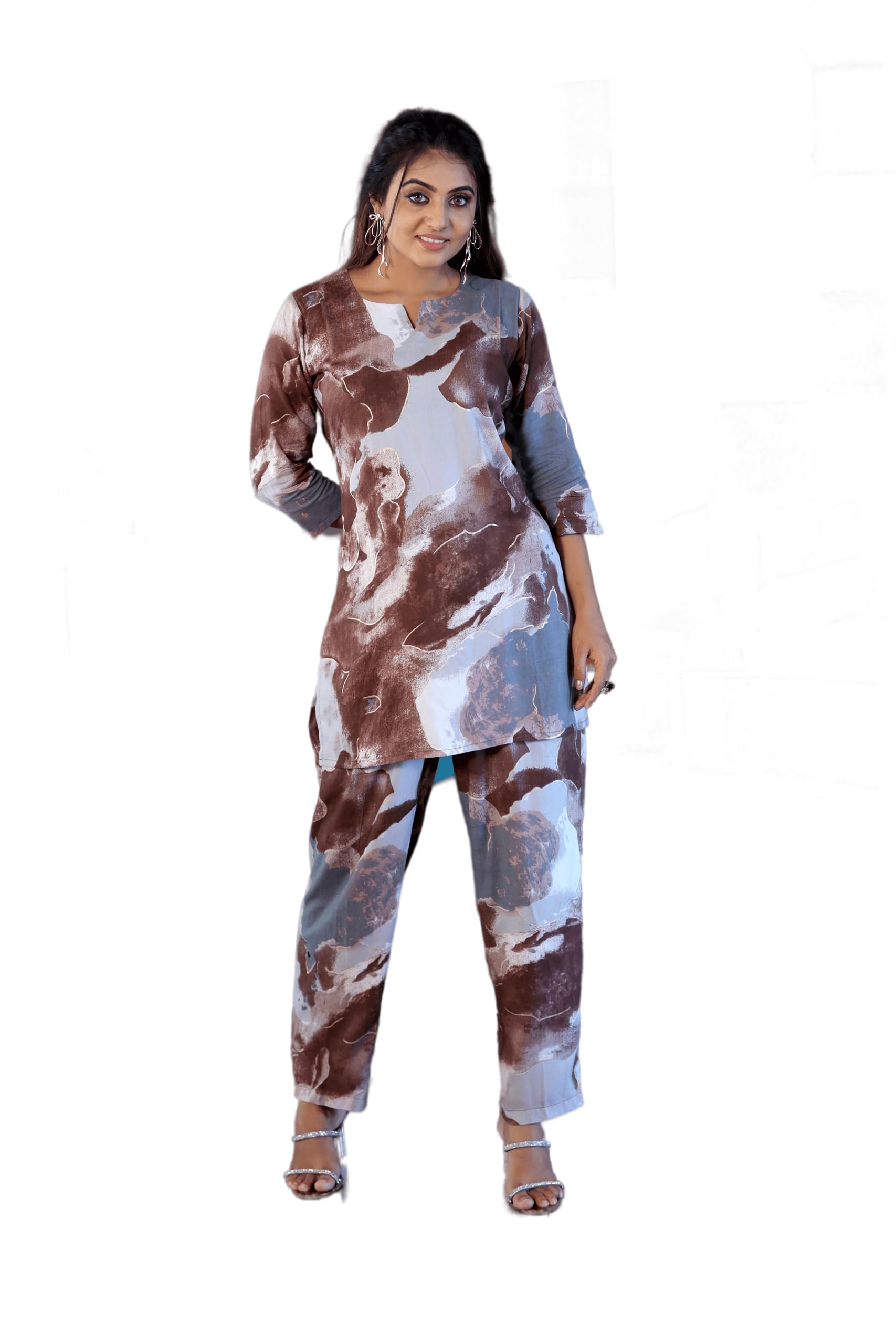 SEEWELL.in® Women's Designer Print Co-Ord Set Relaxed Fit for Women | Two Piece Co Ord Set Top & Pant |Co ord Dress for Ladies|Casual Co Ords Women Wear Fashionable for Party