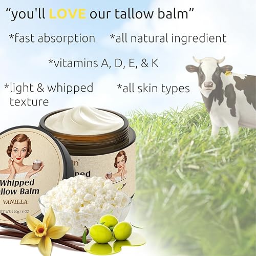 Miniatura 3 de Sarga de ternera para la piel, bálsamo de sarga batida con aceite de oliva, crema hidratante facial de vaca alimentada con pasto, loción corporal