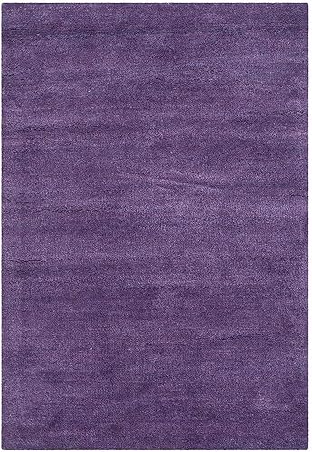 SAFAVIEH Himalaya Collection - Alfombra de área de 8 x 10 pies, color morado, lana hecha a mano, ideal para zonas de alto tráfico en sala de estar,