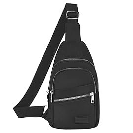 Banelu Cross Body Bag Small Sling Backpack Sling Bags Hiking Daypacks Crossbody Bags for Women Men - Silver Zipper