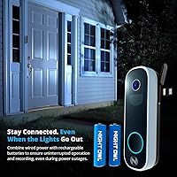 Vista 5 de Night Owl Timbre de video inteligente de doble alimentación Wi-Fi con batería 2K - Negro