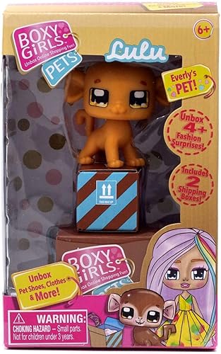 Boxy Girls Pets - Lulu The Monkey - Viene con caja misteriosa con accesorios en el interior, a partir de 6 años