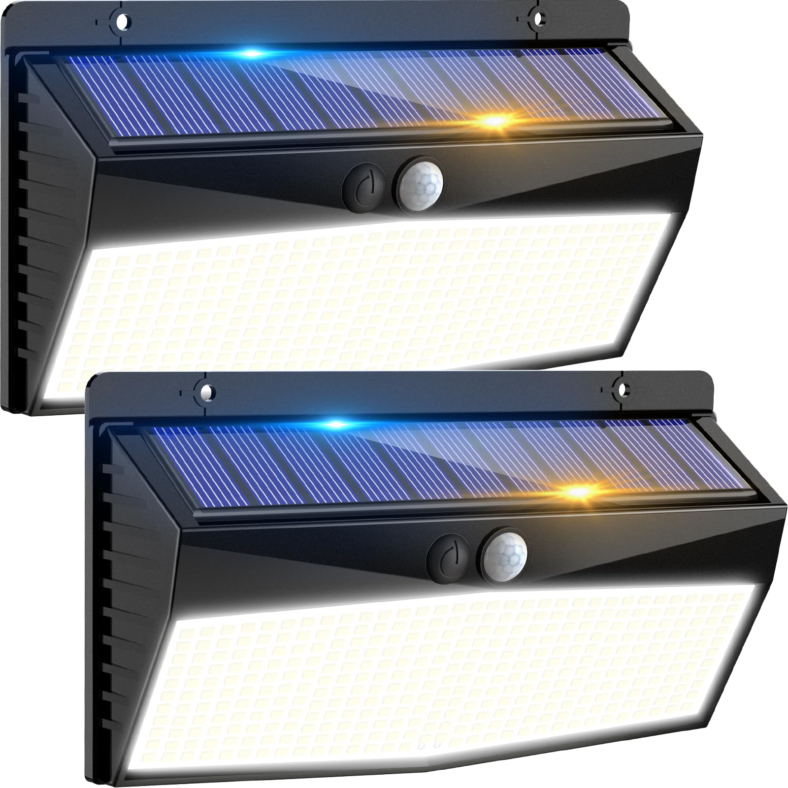 Peasur Luz Solar LED Exterior Jardin 368LED Luces Solares con Sensor de Movimiento, IP65 Impermeable Focos LED Exterior Solares, Superbrillante Lamparas Solares-2 Paquete