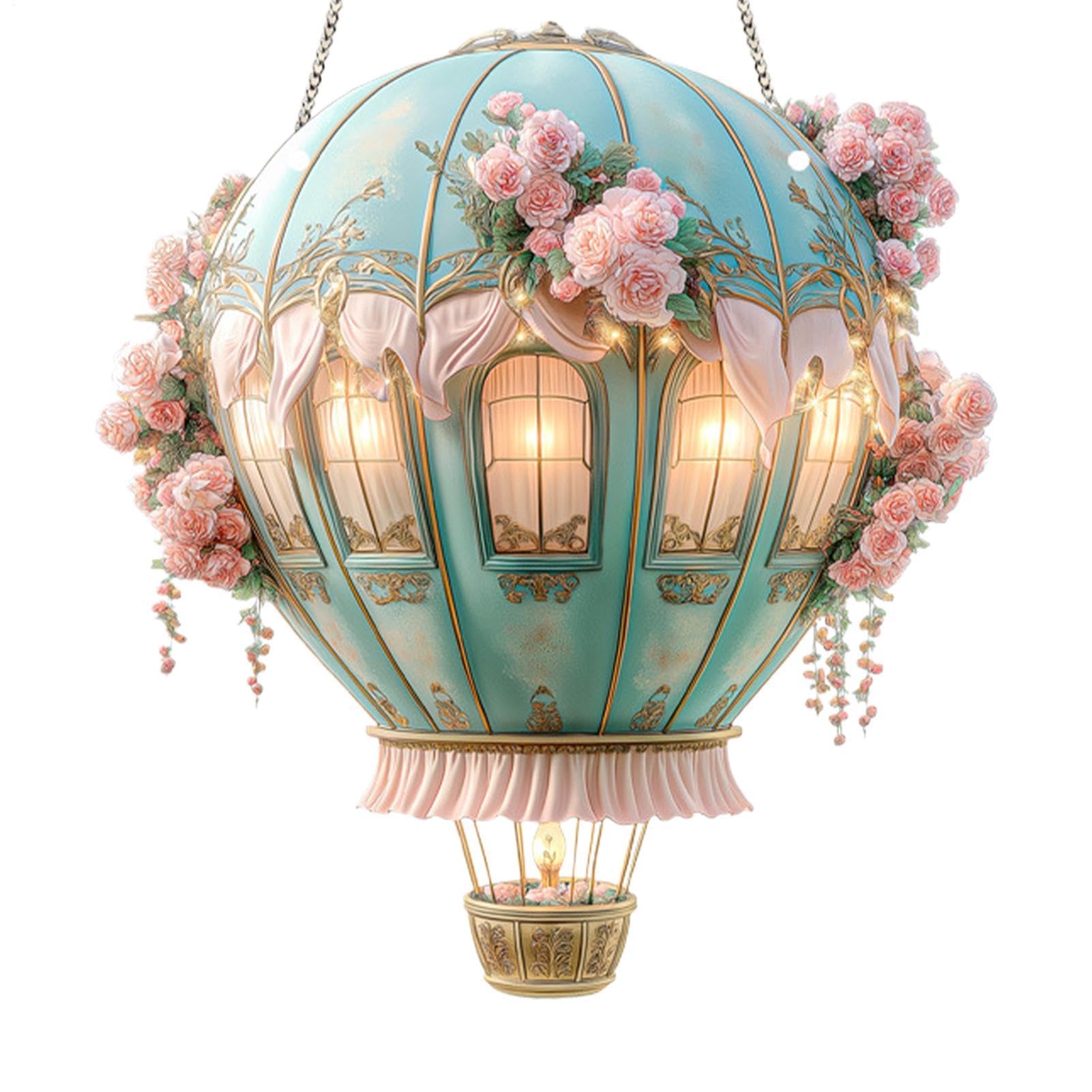 Hot Air Balloon Lantern 2D Acrylic Pendant Decoration