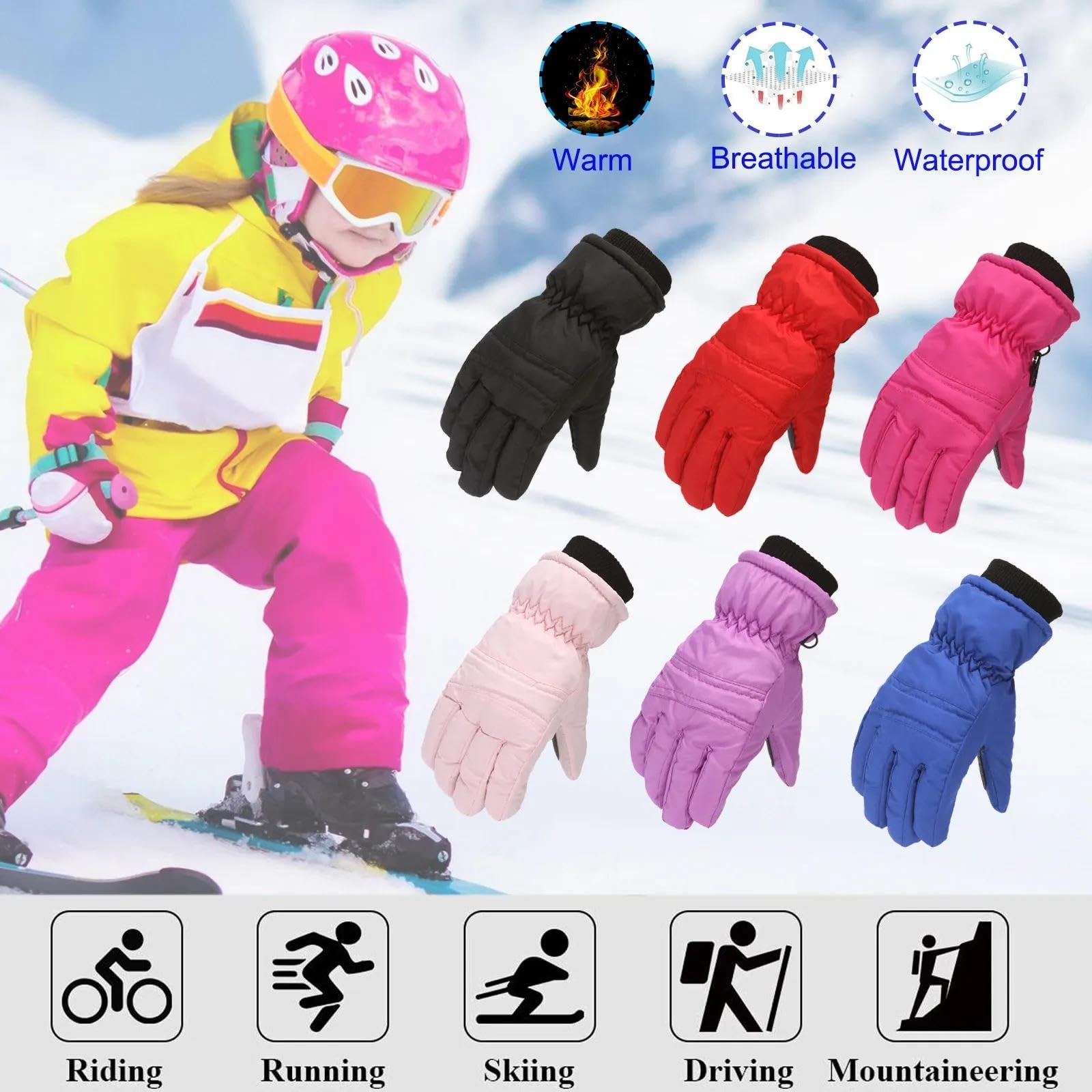 Gants Gloves Moufles Hiver Homme Femme Enfants Ski Gants Enfants Garçons Filles Patinage sur Neige Coupe Extérieur