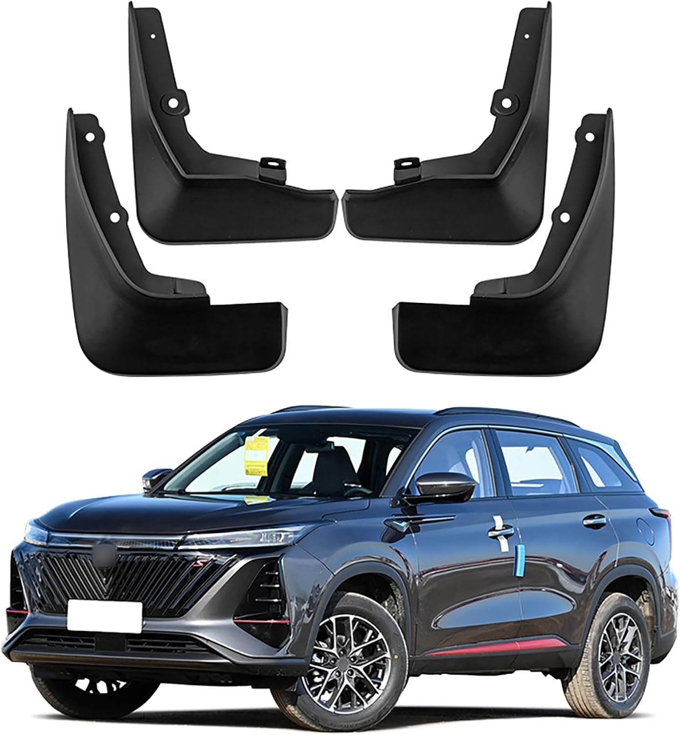 No-Drill Mudflaps for Changan CS75 Plus 2022, Bolt-On Kit, Road Legal