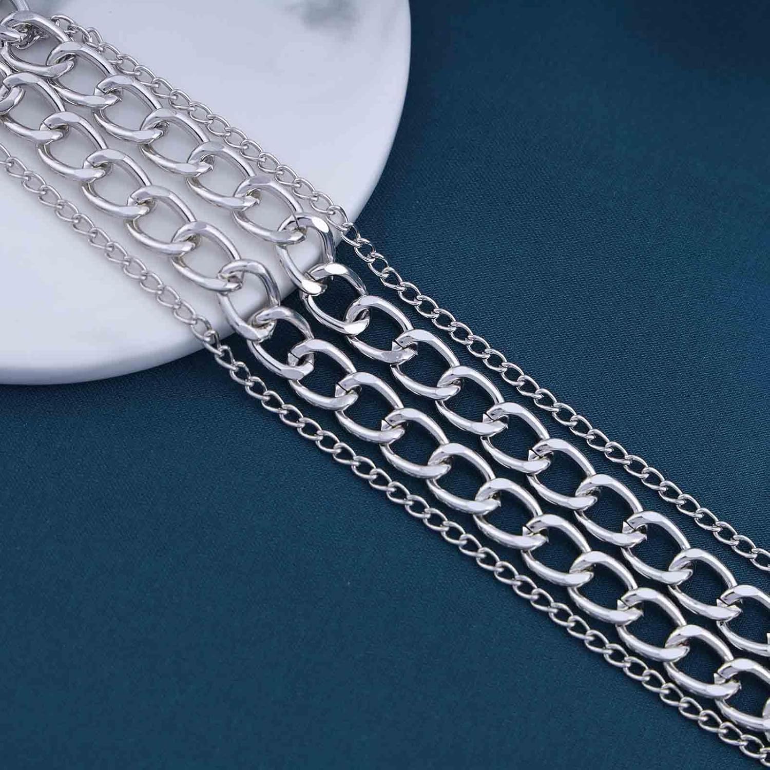 Andelaisi Punk Chunky Link Chain Choker Necklace Layered Snake Necklace Necklace Gold Curb Thick Chain Necklace Gothic Thick Cuban Chain Necklace Vintage Snake Necklace Jewelry for Women - Image 5