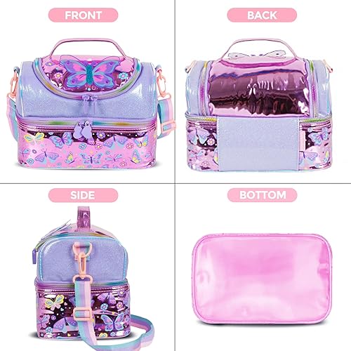 Miniatura 10 de RLGPBON Bolsa de almuerzo para niños, lonchera aislada para niñas y niños, bolsa de almuerzo para niños y adolescentes, bolsas de viaje lindas para