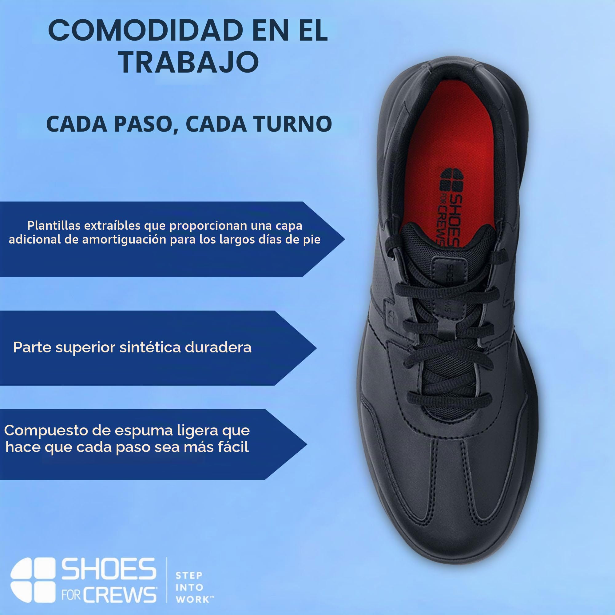Shoes for Crews Zapatos de Trabajo Freestyle II – Zapatos Profesionales cómodos y robustos con Suela Antideslizante, Piel Suave, Resistente al Agua – para Hombres