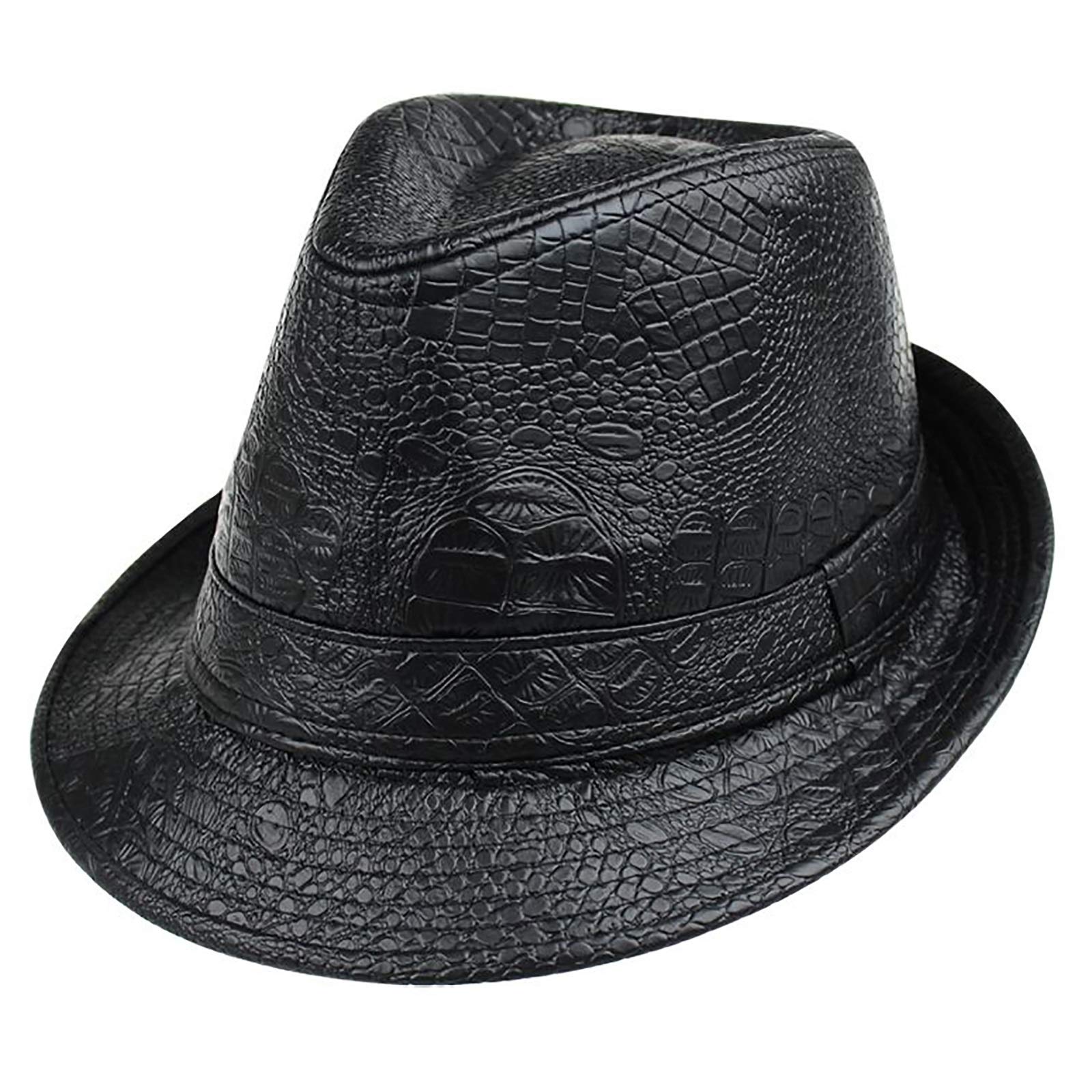 Chapeau de jazz homme en cuir PU parfait pour les balades urbaines et les soirées d'hiver