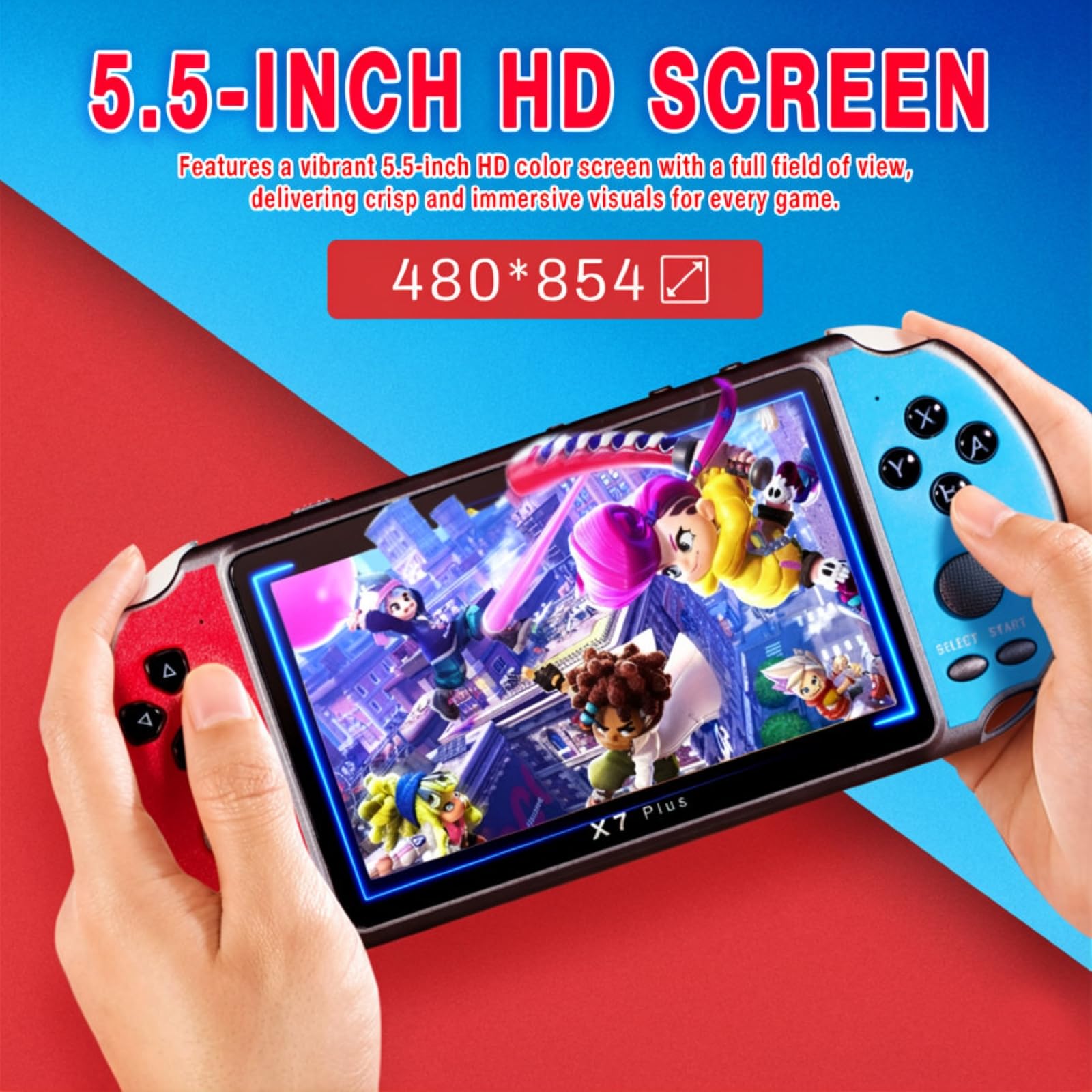 Mldnld Console Rétrogaming Portable, 10 000 Jeux Préinstallés Console De Jeux, Plus de 10 Émulateurs, Écran HD 5,1 Pouces, 5h d'Autonomie