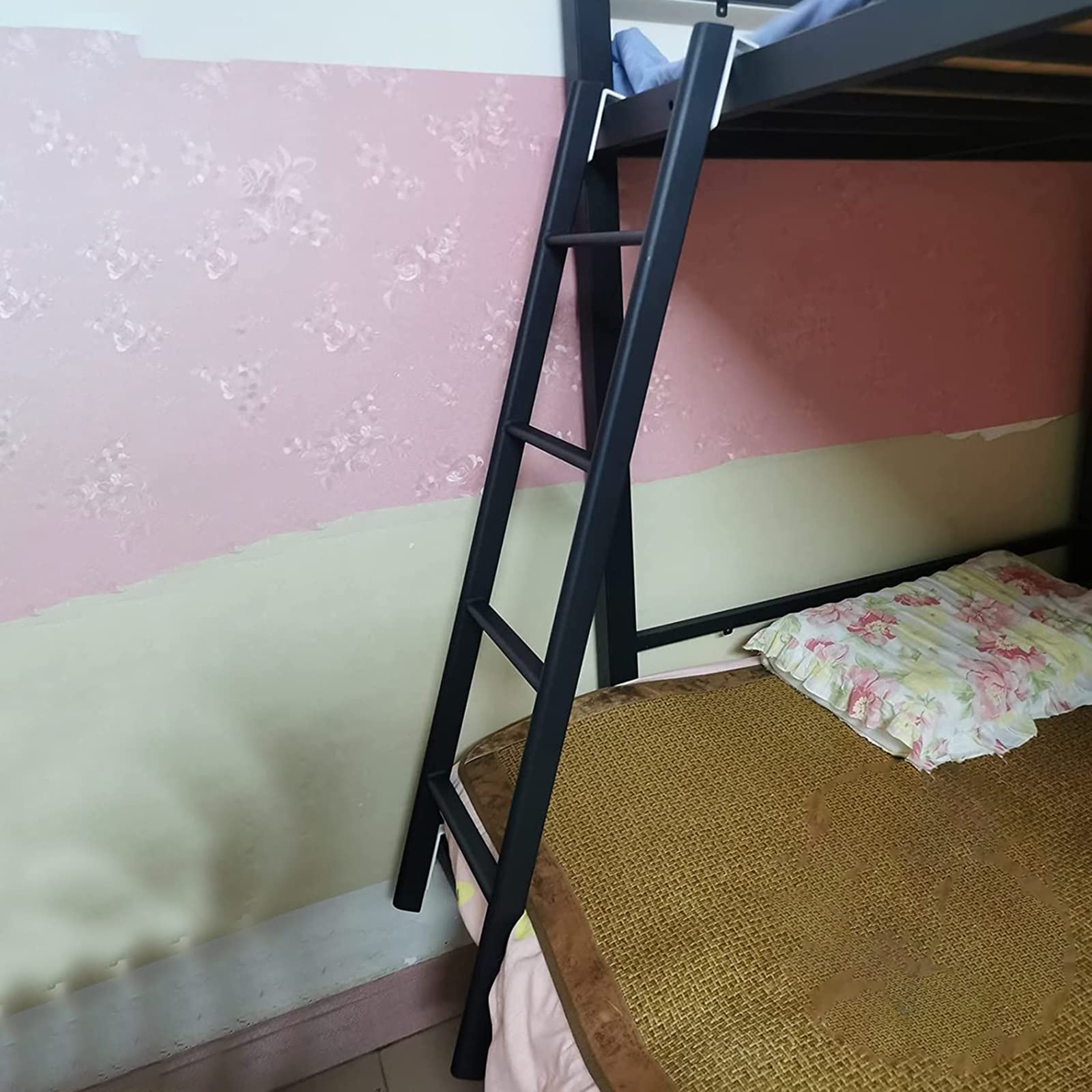 Escalera Negra Resistente para literas Dobles de caravanas y autocaravanas - Escalera Colgante para altillo de Autocaravana para niños, Adolescentes, Adultos y Personas Mayores. Soporta hast