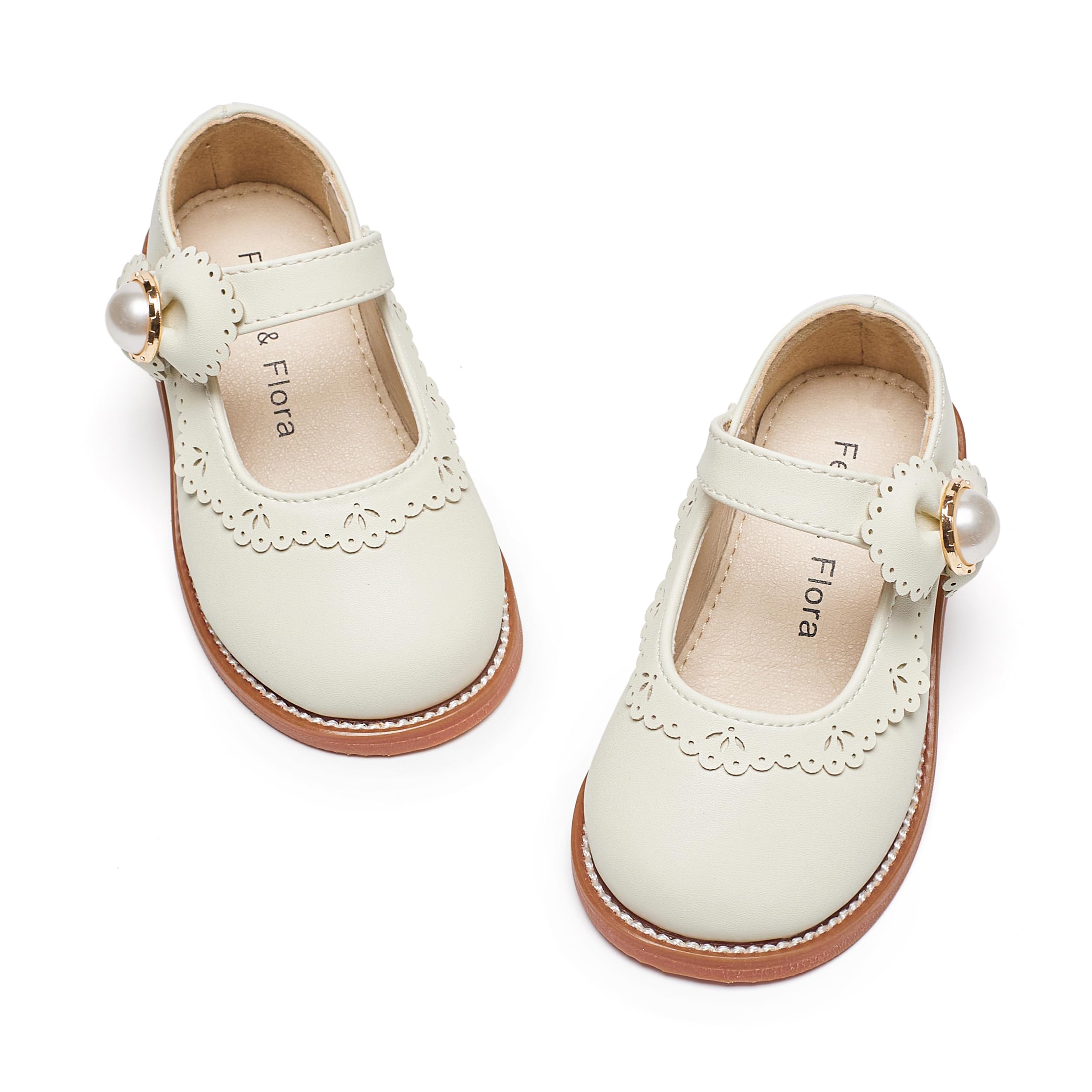 Felix &amp; Flora Toddler Little Girl Princess Dress Shoes-Mary Jane Flats for Girl Party School Shoes