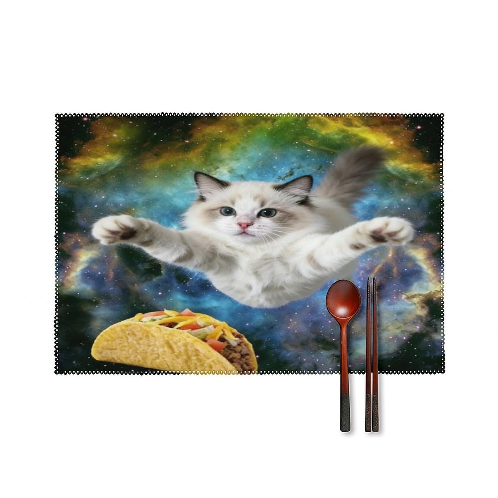 Fekiloot Style White Cat Placemats Set Of 6,Table Mat