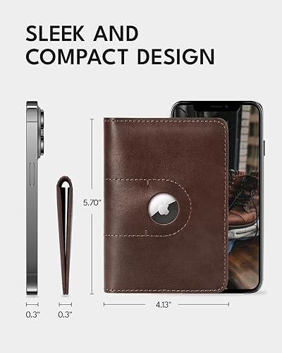 Miniatura 5 de ALLIVE Genuine Leather Passport Holder Wallet Cover Case for Men and Women Travel, Christmas Birthday Gifts, Airport Essentials, Passport Holder