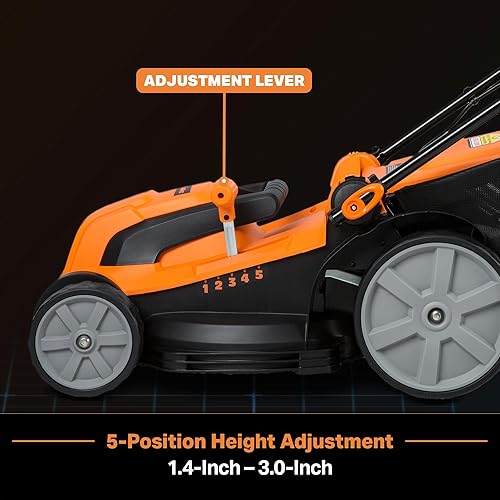 Miniatura 3 de LawnMaster, MEB1216K, cortacésped eléctrico de 16 pulgadas y 12 AMP